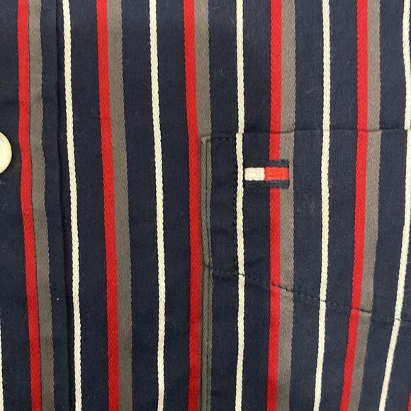 TOMMY HILFIGER long sleeve men’s striped button down shirt - Picture 4 of 5